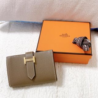 エルメス(Hermes)の★新品エルメス　HERMÈS ベアンミニ　エトゥープ　エトープ　刻印Y★(財布)