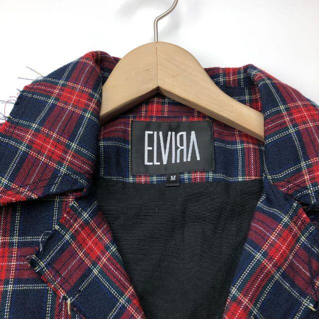 美品 ELVIRA エルビラ コート チェックコート チェックジャケット RED