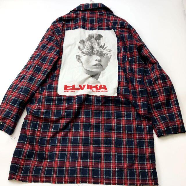 美品 ELVIRA エルビラ コート チェックコート チェックジャケット RED