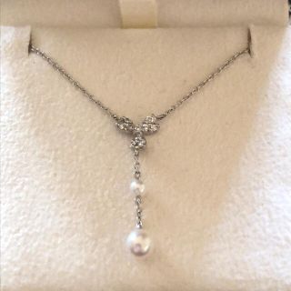 ヴァンドームアオヤマ(Vendome Aoyama)のプラチナ　ダイヤモンドとパールのネックレス(ネックレス)