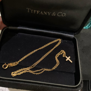 ティファニー(Tiffany & Co.)のTiffany&Co.METRO CROSS 18k 0.03ct 新品仕上げ済(ネックレス)