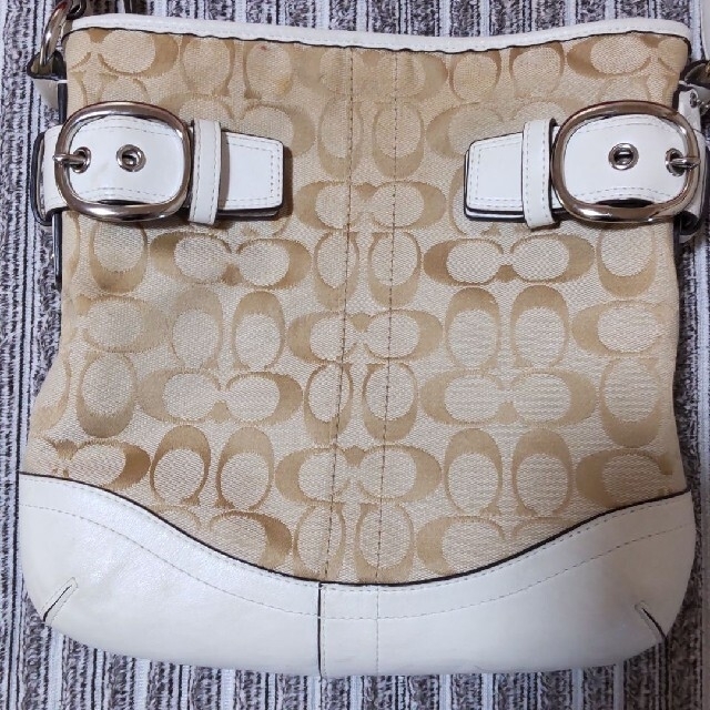 COACH コーチショルダーバック ホワイト&ベージュ