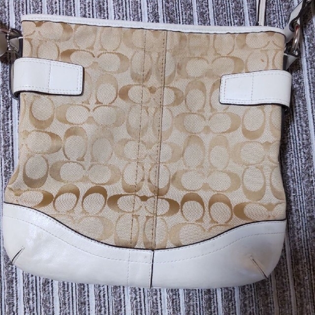 COACH コーチショルダーバック ホワイト&ベージュ