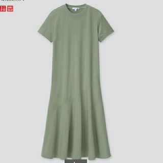 ユニクロ(UNIQLO)のユニクロ コットンフレイドヘムワンピース（半袖）(ロングワンピース/マキシワンピース)