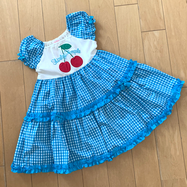 Shirley Temple(シャーリーテンプル)の🌸ご専用🌸シャーリーテンプル🎀チェリー🍒ワンピース 110  ブルー キッズ/ベビー/マタニティのキッズ服女の子用(90cm~)(ワンピース)の商品写真