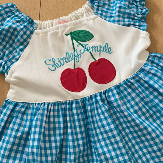 Shirley Temple(シャーリーテンプル)の🌸ご専用🌸シャーリーテンプル🎀チェリー🍒ワンピース 110  ブルー キッズ/ベビー/マタニティのキッズ服女の子用(90cm~)(ワンピース)の商品写真