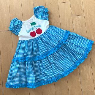 シャーリーテンプル(Shirley Temple)の🌸ご専用🌸シャーリーテンプル🎀チェリー🍒ワンピース 110  ブルー(ワンピース)