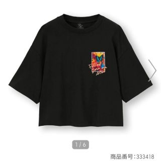 ジーユー(GU)のGU クロップドグラフィックTシャツ L(Tシャツ(半袖/袖なし))