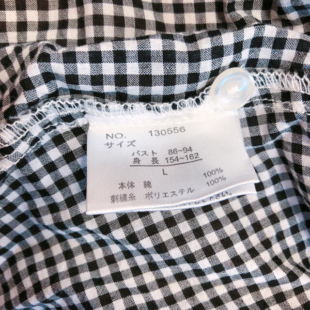 刺繍✿ギンガムチェック七分袖チュニック レディースのトップス(Tシャツ(長袖/七分))の商品写真