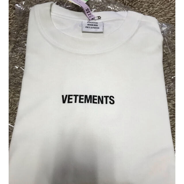 ヴェトモンオーバーサイズホワイトsサイズvetementsバーコードロゴtシャツTシャツ/カットソー(半袖/袖なし)