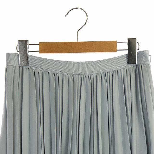 ANAYI(アナイ)のアナイ マットスエード調プリーツスカート フレア ミモレ ロング 38 水色 レディースのスカート(ロングスカート)の商品写真