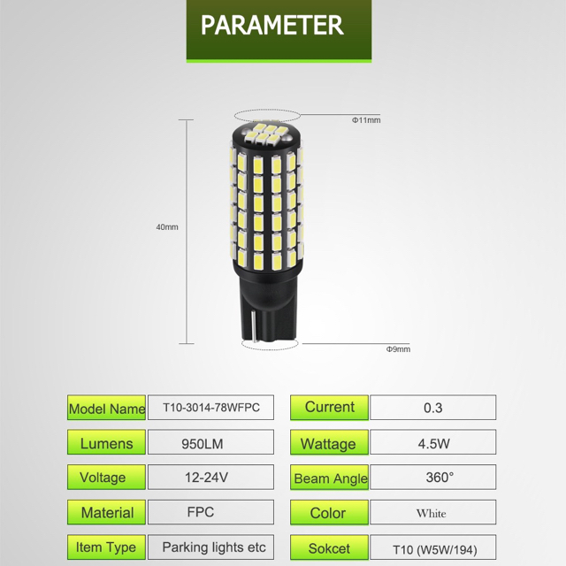 LED t10 hyper luminous flax valve 2個入り 自動車/バイクの自動車(トラック・バス用品)の商品写真