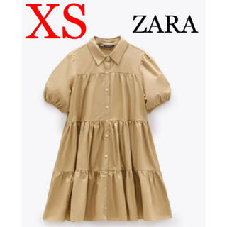 ザラ(ZARA)のタグ付き未使用☆ZARA ザラ☆ワンピース　ティアードワンピース☆XS(ミニワンピース)