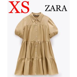 ザラ(ZARA)のタグ付き未使用☆ZARA ザラ☆ワンピース　ティアードワンピース☆XS(ミニワンピース)