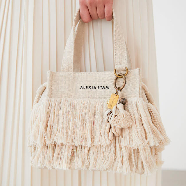 トートバッグSquare Fringe Small Tote Bag Ivory