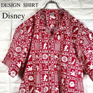 ディズニー(Disney)の美品 Disney ディズニー ミッキー アロハ 総柄 半袖シャツ ゆるダボ(シャツ)