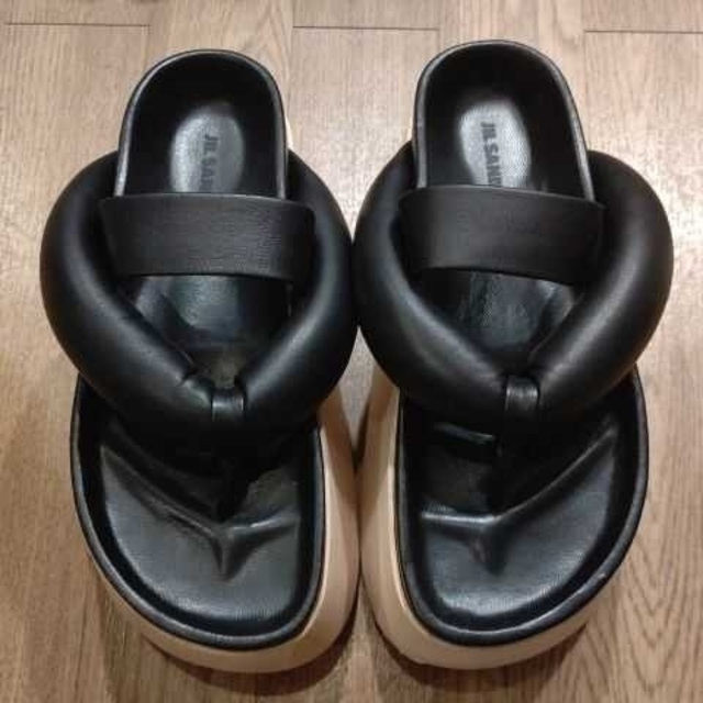 Jil Sander(ジルサンダー)のJIL SANDER 厚底 下駄 サンダル 35 22cm ジルサンダー レディースの靴/シューズ(サンダル)の商品写真