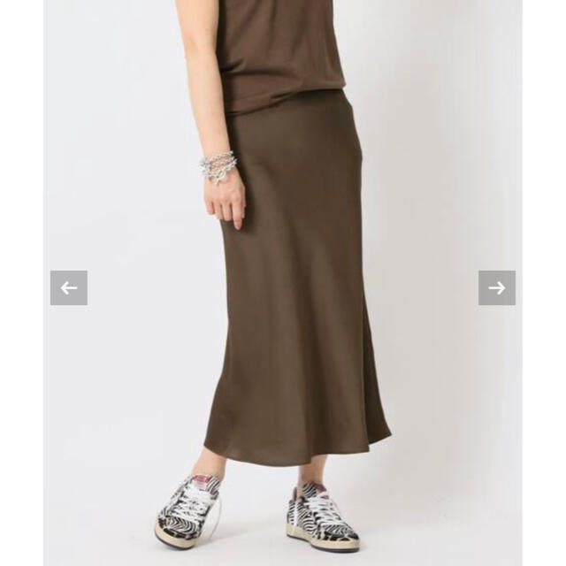DEUXIEME CLASSE(ドゥーズィエムクラス)のドゥーズィエムクラスvintage satinスカート　ブラウン レディースのスカート(ロングスカート)の商品写真