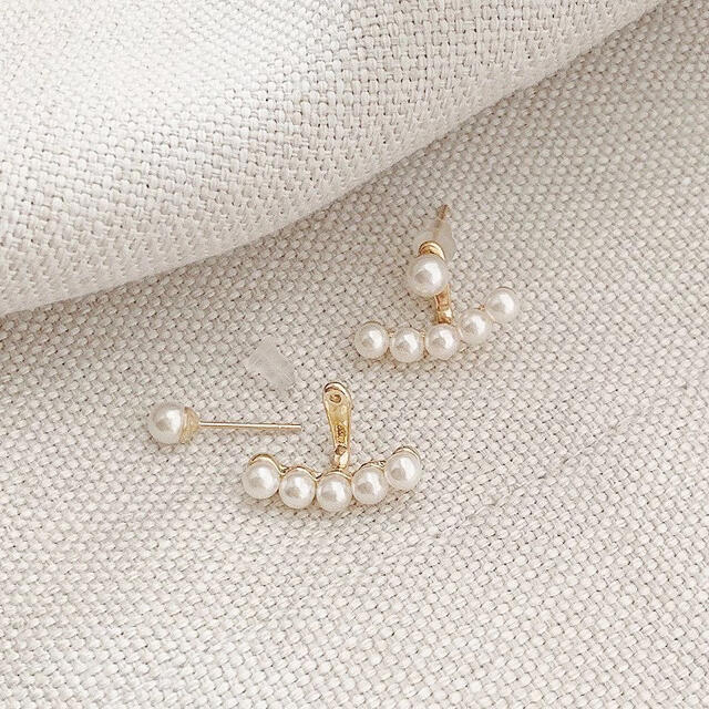 Ameri VINTAGE(アメリヴィンテージ)の2way pearl ear jacket pierce s925 post レディースのアクセサリー(ピアス)の商品写真