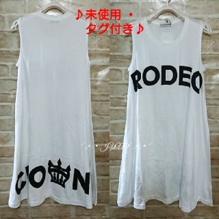 ロデオクラウンズ(RODEO CROWNS)のWHTロゴタンクOP♡RODEO CROWNS ロデオクラウンズ タグ付き(ひざ丈ワンピース)