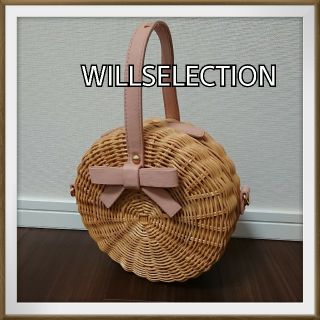 ウィルセレクション(WILLSELECTION)のWILLSELECTION リボンラタンサークルかごバッグ   ラウンド型(かごバッグ/ストローバッグ)