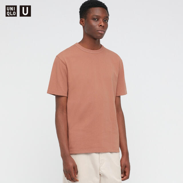 UNIQLO(ユニクロ)のクルーネックT オレンジ XL メンズのトップス(Tシャツ/カットソー(半袖/袖なし))の商品写真