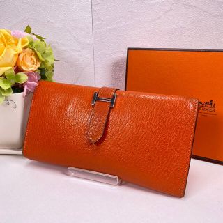 エルメス(Hermes)の★正規品★HERMES/エルメス/ベアンクラシック/シェーブル/オレンジ(財布)