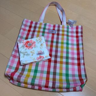 キャスキッドソン(Cath Kidston)の希少　キャスキッドソン　トートバッグ　ギンガムチェック　おまけ付き　ハンドタオル(トートバッグ)