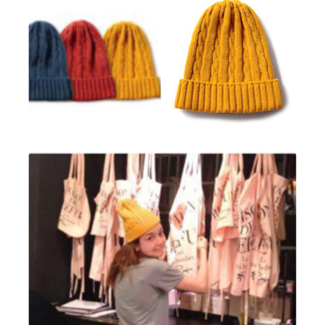 Maison de Reefur(メゾンドリーファー)のメゾンドリーファー 美品 ケーブルニット ニット帽 レディースの帽子(ニット帽/ビーニー)の商品写真