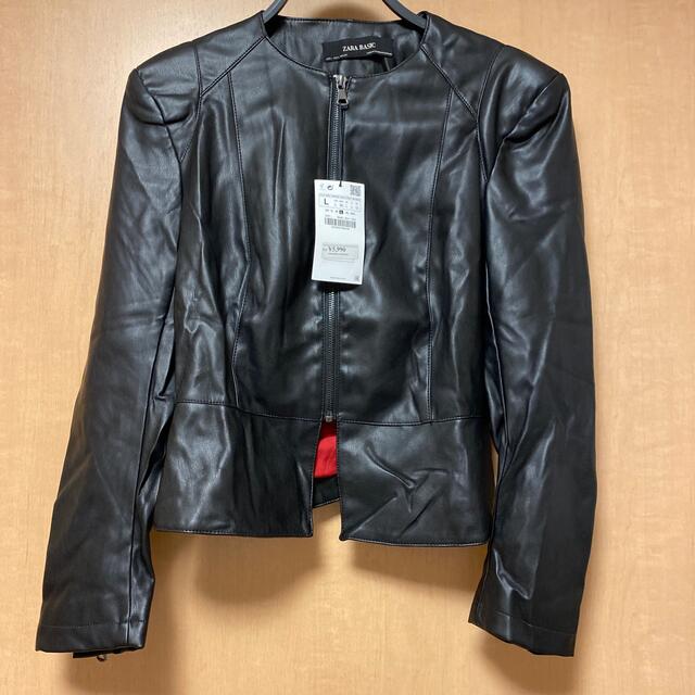 ZARA BASIC 革ジャン レザージャケット ライダース  レディースのジャケット/アウター(ライダースジャケット)の商品写真