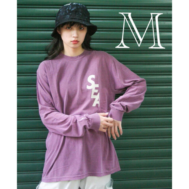 SEA(シー)のS_E_A (S-DYE) L/S T-SHIRT / BERRY-IVORY メンズのトップス(Tシャツ/カットソー(七分/長袖))の商品写真