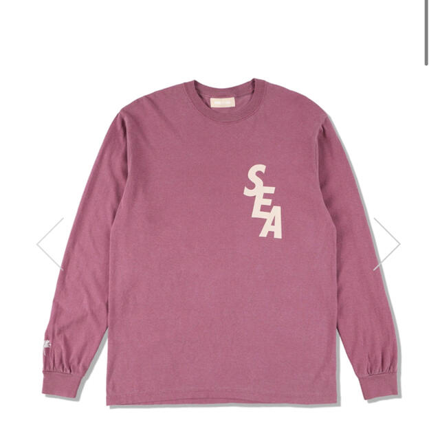 SEA(シー)のS_E_A (S-DYE) L/S T-SHIRT / BERRY-IVORY メンズのトップス(Tシャツ/カットソー(七分/長袖))の商品写真