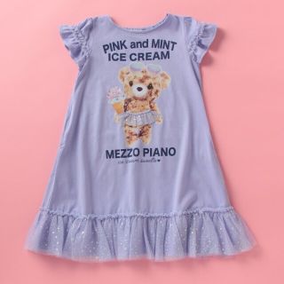 メゾピアノ(mezzo piano)の専用★新品★メゾピアノアイスクマさんプリントチュールフリルワンピース★(ワンピース)