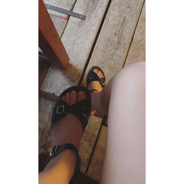 salt water black sandals.