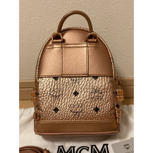 【美品】MCM  ピンクゴールド　ミニリュック　バックパック