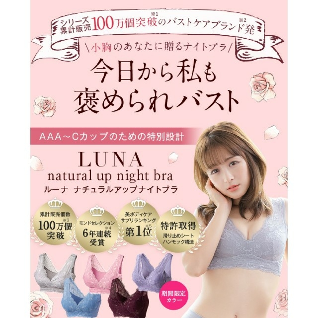 LUNA ナチュラルアップナイトブラ レディースの下着/アンダーウェア(ブラ)の商品写真