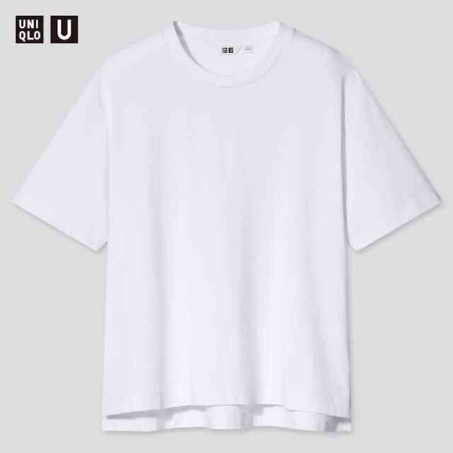 UNIQLO(ユニクロ)のエアリズムコットン オーバークルーネックT (半袖)　白 レディースのトップス(Tシャツ(半袖/袖なし))の商品写真