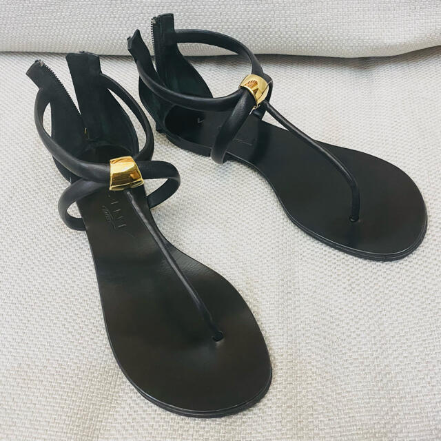 DEUXIEME CLASSE(ドゥーズィエムクラス)のVICINI STRAP SANDAL ブラック　37  レディースの靴/シューズ(サンダル)の商品写真