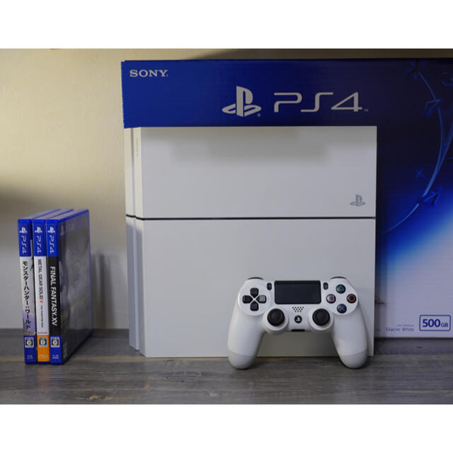 PlayStation4 - PS4本体+ソフト3本 CUH-1200A グレイシャーホワイトの 