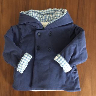 プチバトー(PETIT BATEAU)の新品☆プチバトー 6M １ｘ１リブ編みフード付きジャケット コート (ジャケット/コート)