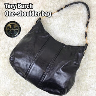 トリーバーチ(Tory Burch)の美品✨ Tory Burch ワンショルダーバッグ レザー チェーン A4可 黒(ショルダーバッグ)