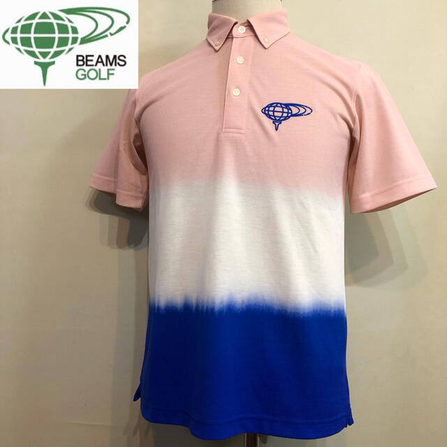 ビームスゴルフ オレンジレーベル ポロシャツ 日本製 グラデーション Mサイズ