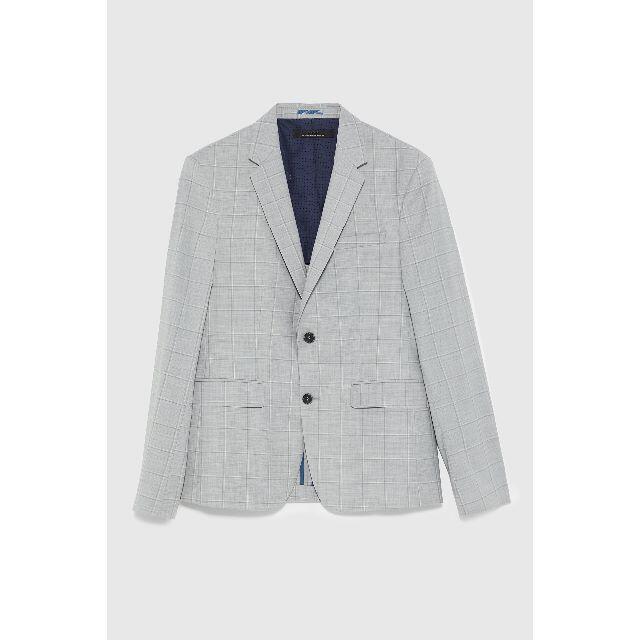 ZARA MAN ウールスーツブレザージャケット グレーチェック