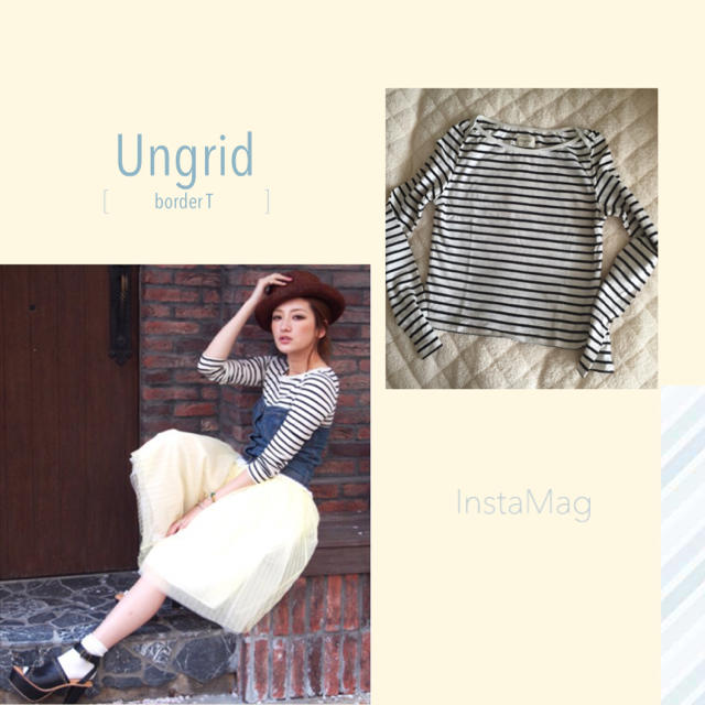 Ungrid(アングリッド)のUngrid ボートネックボーダーロングT レディースのトップス(Tシャツ(長袖/七分))の商品写真