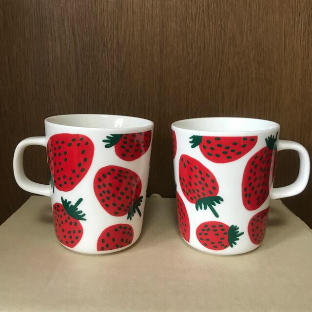 marimekko - マリメッコ マンシッカ マグカップ レッド 2個セットの ...