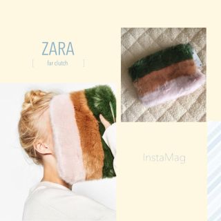 ザラ(ZARA)のZARA 2016秋冬新作 ファークラッチ完売品(クラッチバッグ)