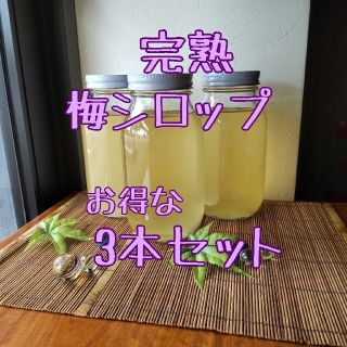 完熟梅シロップ　3本セット　送料込み(缶詰/瓶詰)