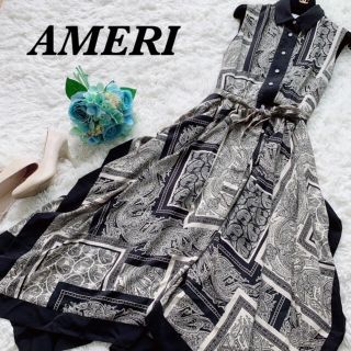 アメリヴィンテージ(Ameri VINTAGE)の極美品♡希少　アメリ　スカーフライクシャツドレス　ワンピース　ノースリーブ(ロングワンピース/マキシワンピース)