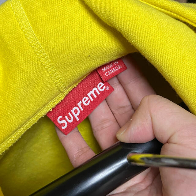 supreme  cross  box logo hoodie M 黄色