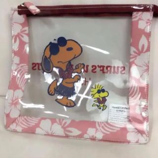 スヌーピー(SNOOPY)の希少★新品★ハワイ限定★日焼けスヌーピー ビニールポーチバッグ★マキさんデザイン(ポーチ)